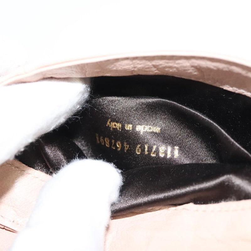 SAINT LAURENT Accessory Pouch Leather Beige Gold Auth 121746
