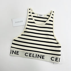 Celine Athletic Knit Striped Bra Top