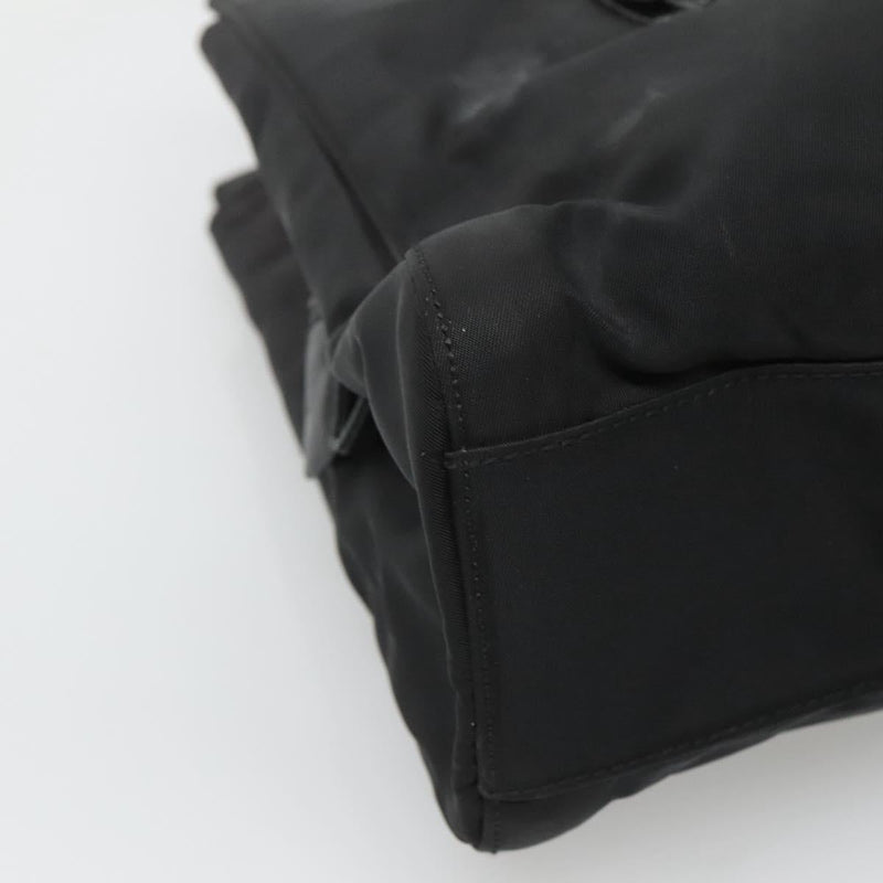 PRADA Chain Shoulder Bag Nylon Black Auth ac3740