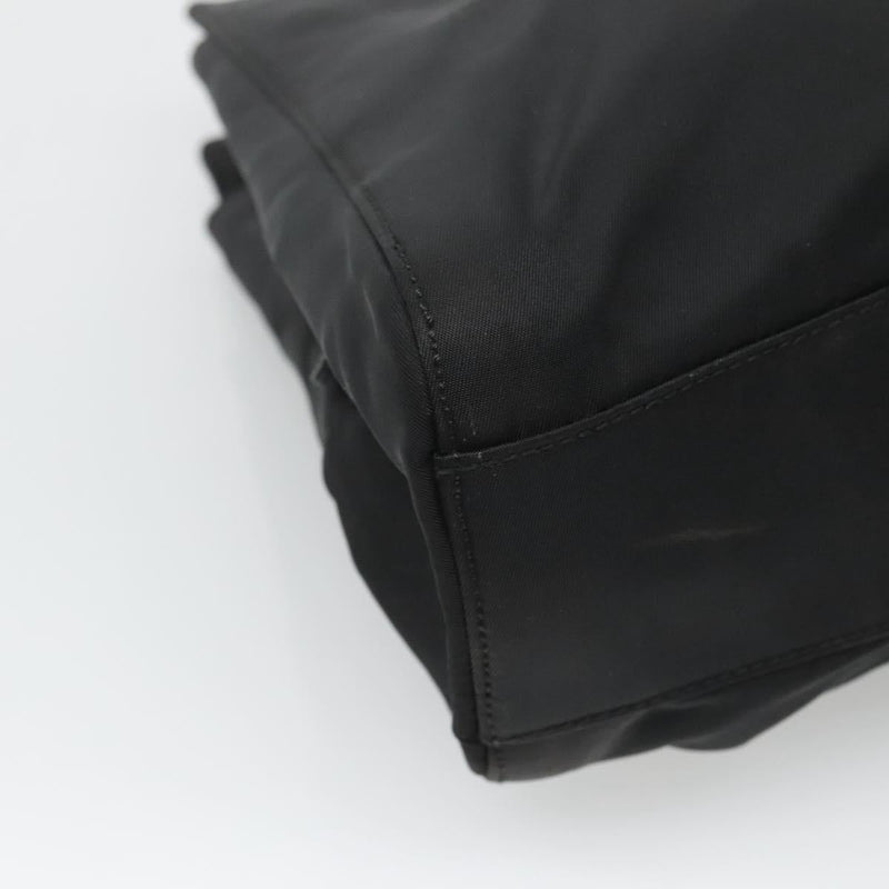 PRADA Chain Shoulder Bag Nylon Black Auth ac3740