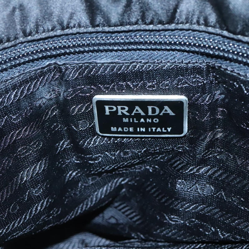 PRADA Chain Shoulder Bag Nylon Black Auth ac3740