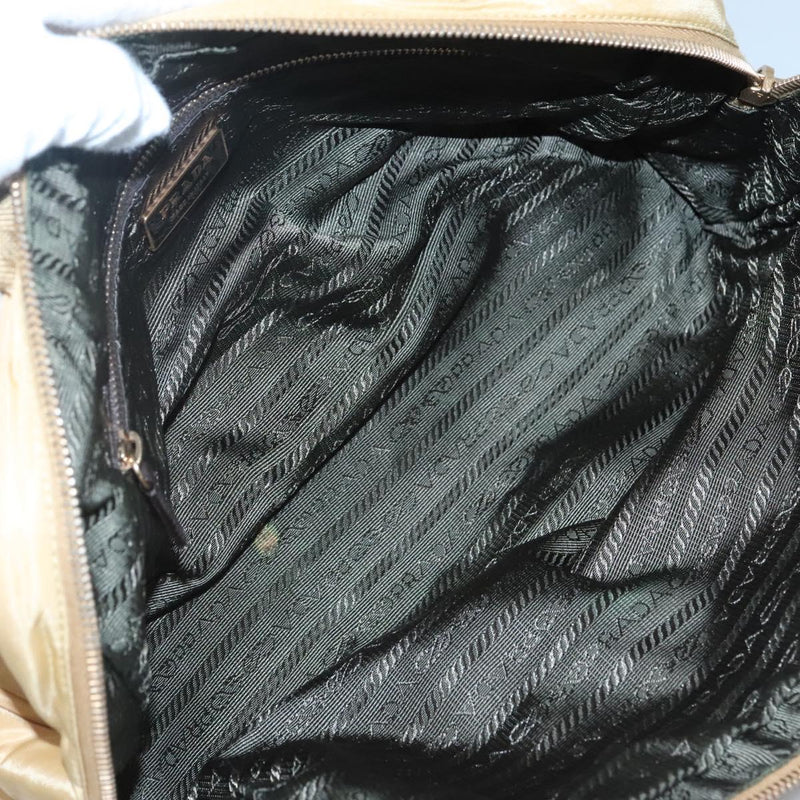 PRADA Hand Bag Nylon Gold Yellow Auth ac3741