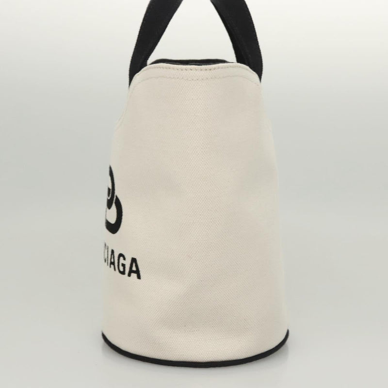 BALENCIAGA Wave XS Hand Bag Canvas 2way White 619979 Auth ac3745