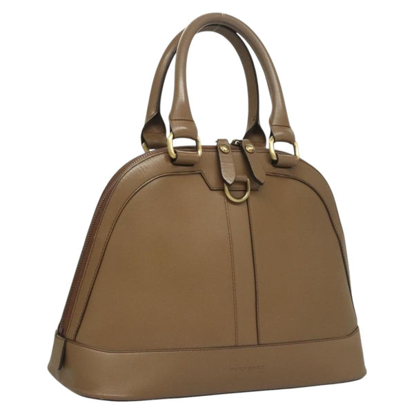 BURBERRY Hand Bag Leather Brown Auth ac3784
