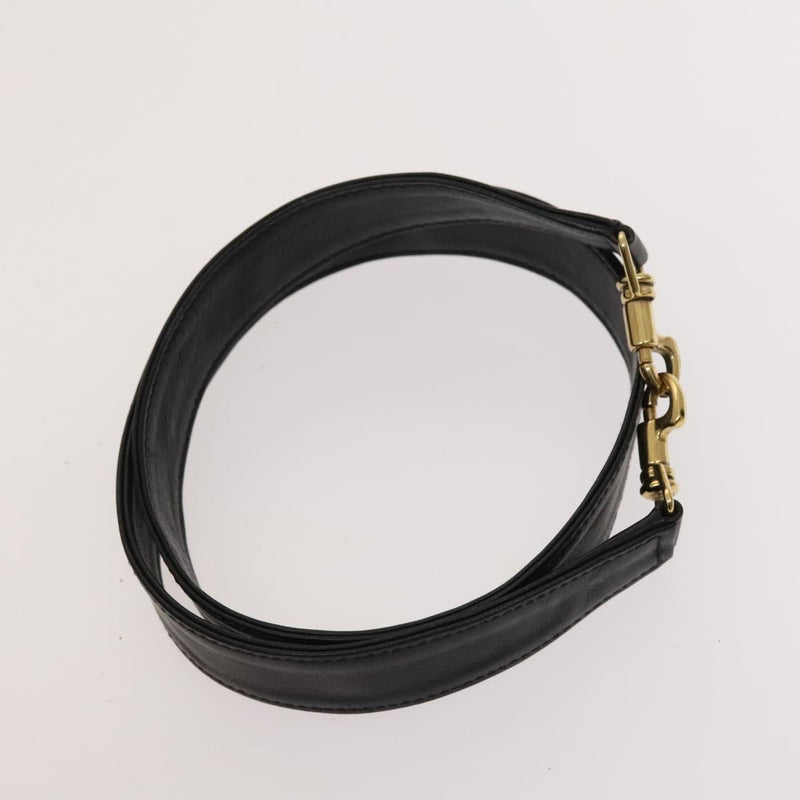 GUCCI Bamboo Hand Bag Leather 2way Black Gold 001 1781 1577 Auth ac3788