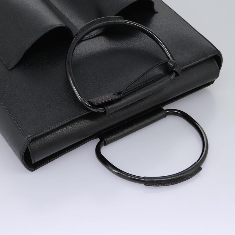 GUCCI Hand Bag Leather Black 002 1118 0462 Auth ac3789