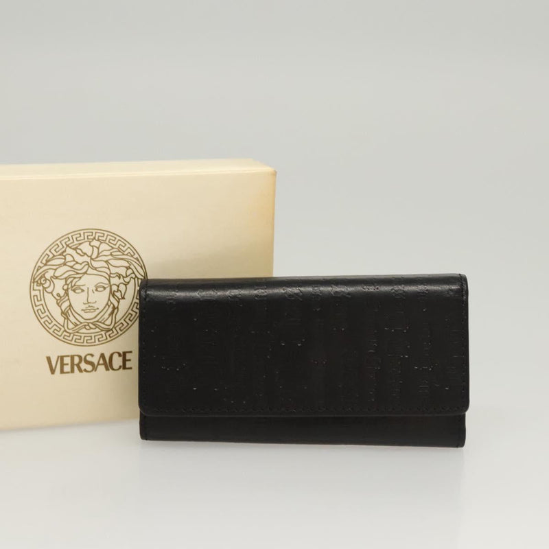 VERSACE Key Case Leather Black