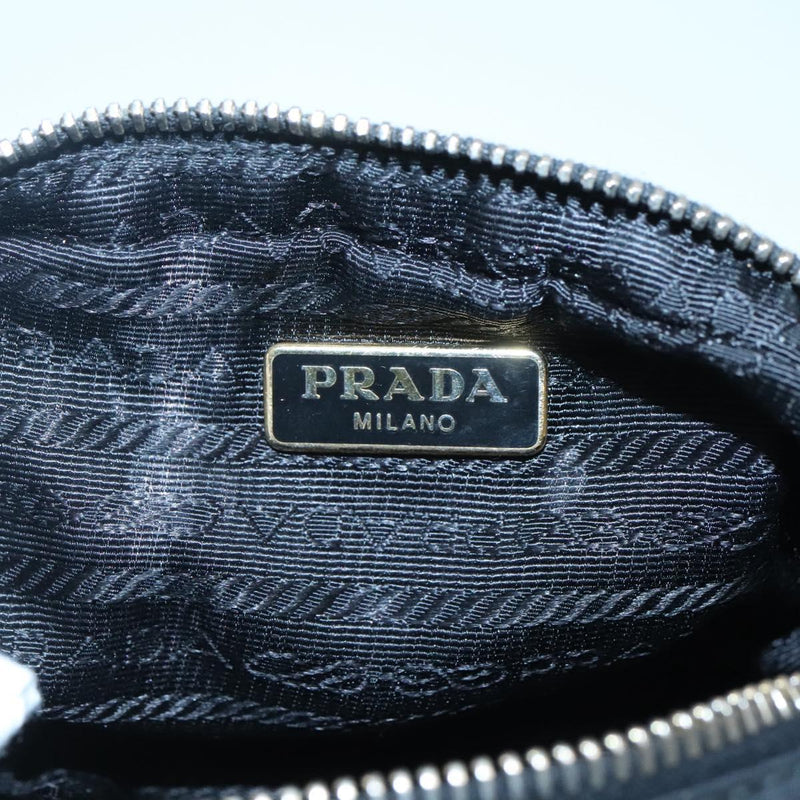 PRADA Pouch Nylon Black Gold Auth ac3805