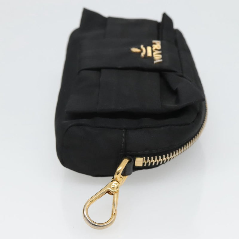 PRADA Pouch Nylon Black Gold Auth ac3805