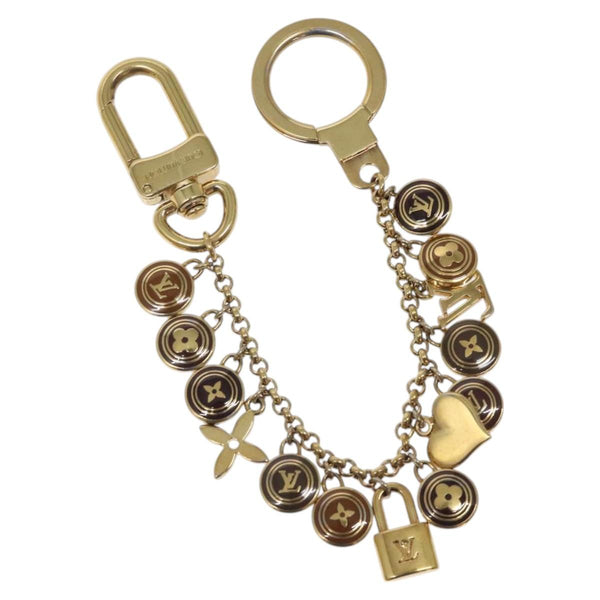 LOUIS VUITTON Porte Cles Chainne Pastille Key Holder Gold M65386 LV Auth ac3807