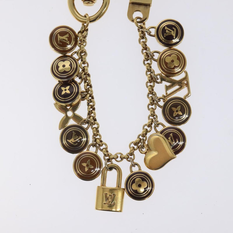 LOUIS VUITTON Porte Cles Chainne Pastille Key Holder Gold M65386 LV Auth ac3807