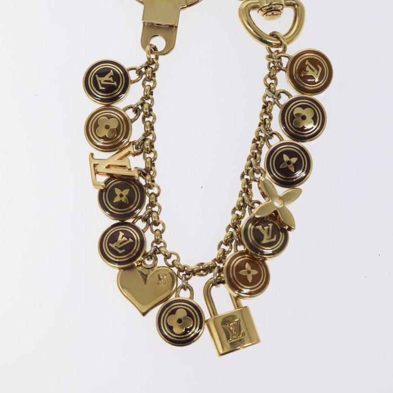 LOUIS VUITTON Porte Cles Chainne Pastille Key Holder Gold M65386 LV Auth ac3807