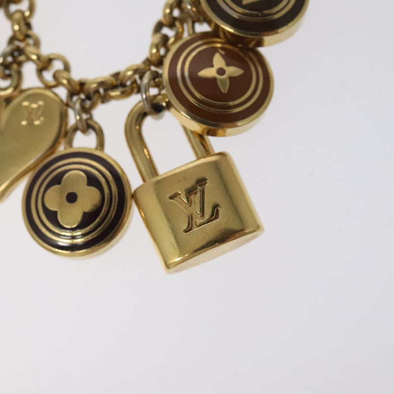 LOUIS VUITTON Porte Cles Chainne Pastille Key Holder Gold M65386 LV Auth ac3807