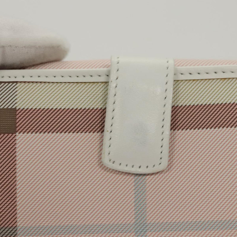 BURBERRY Nova Check Wallet Nylon Pink Auth am8049