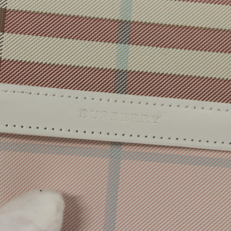 BURBERRY Nova Check Wallet Nylon Pink Auth am8049
