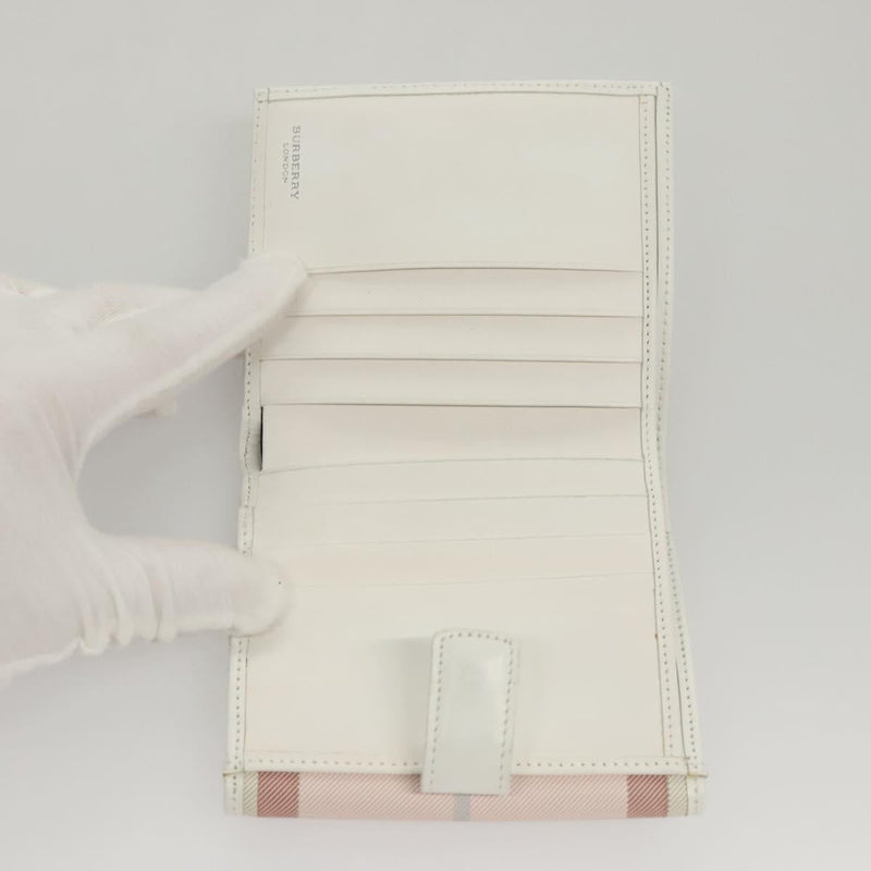 BURBERRY Nova Check Wallet Nylon Pink Auth am8049