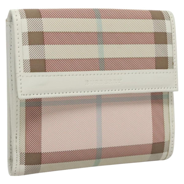 BURBERRY Nova Check Wallet Nylon Pink Auth am8049