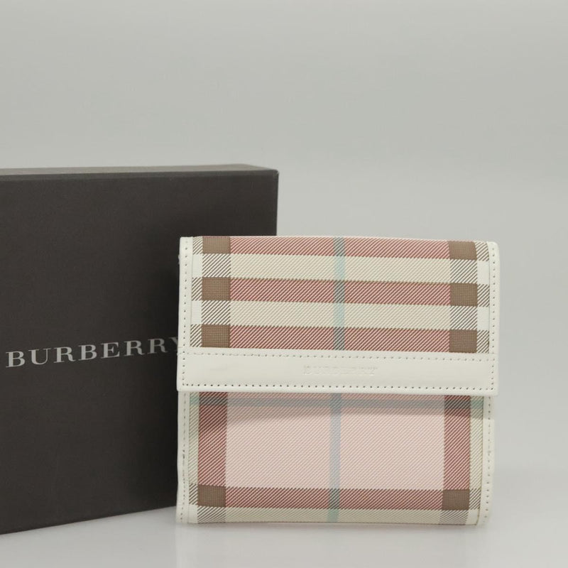 BURBERRY Nova Check Wallet Nylon Pink Auth am8049