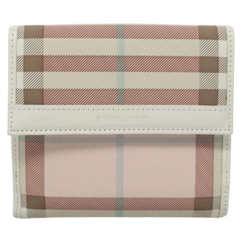 BURBERRY Nova Check Wallet Nylon Pink Auth am8049