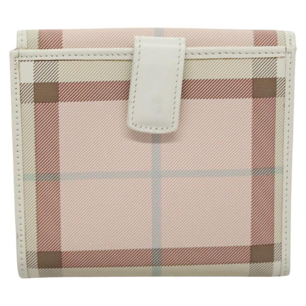 BURBERRY Nova Check Wallet Nylon Pink Auth am8049