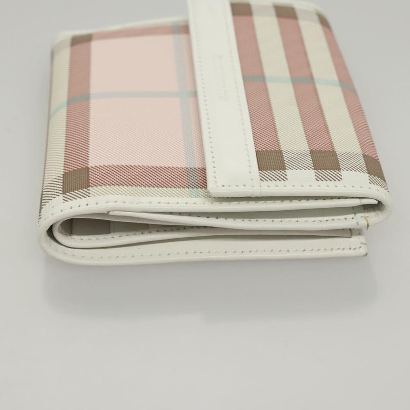 BURBERRY Nova Check Wallet Nylon Pink Auth am8049