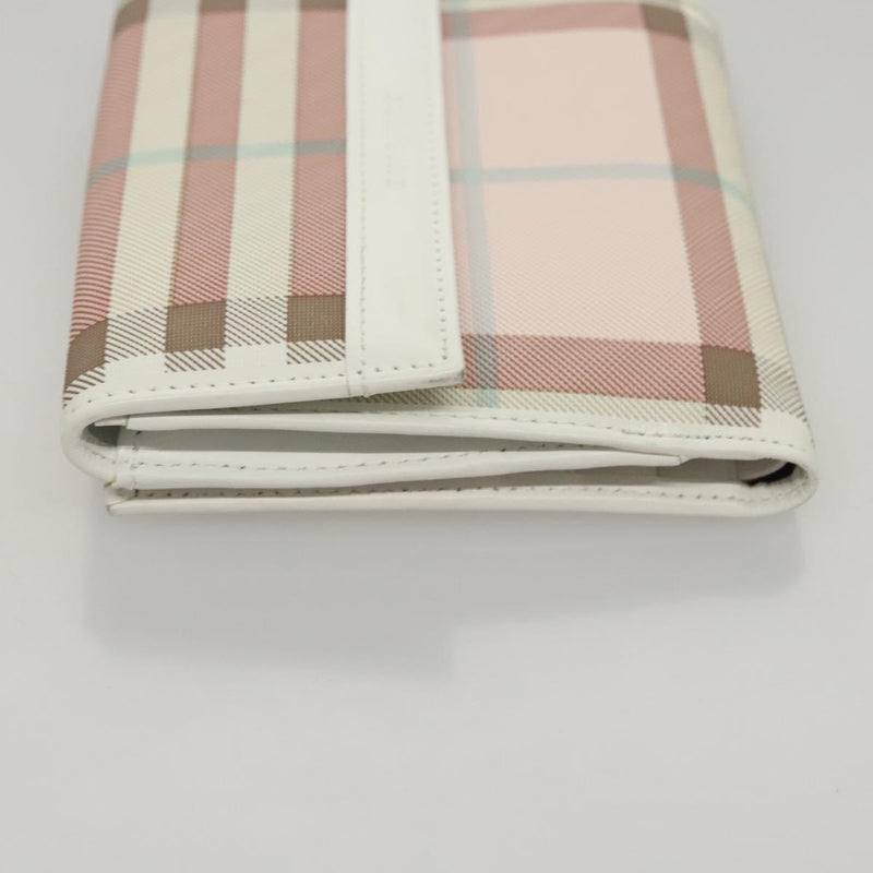 BURBERRY Nova Check Wallet Nylon Pink Auth am8049