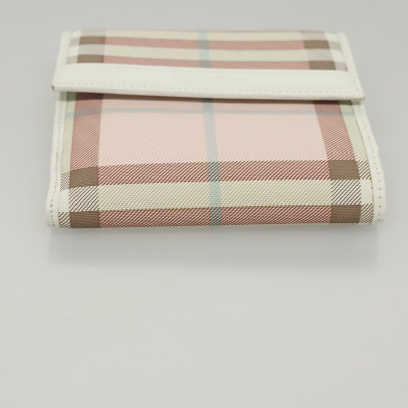 BURBERRY Nova Check Wallet Nylon Pink Auth am8049
