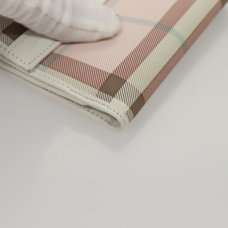 BURBERRY Nova Check Wallet Nylon Pink Auth am8049
