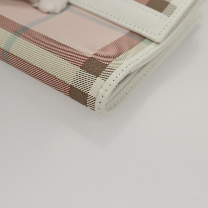 BURBERRY Nova Check Wallet Nylon Pink Auth am8049