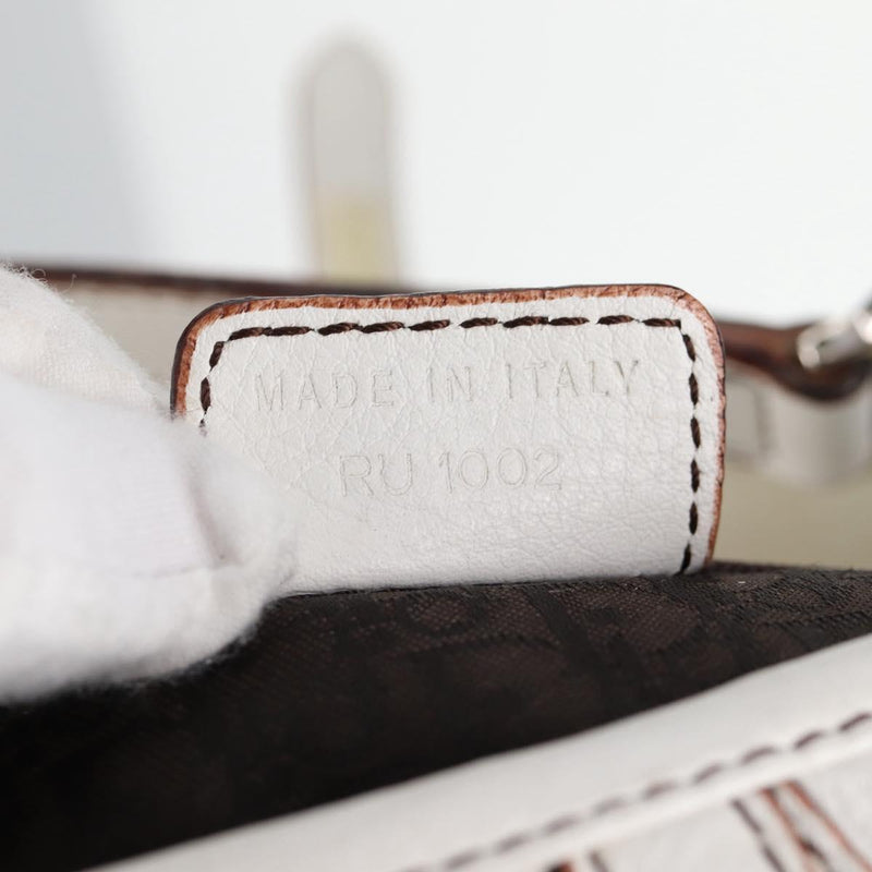 Christian Dior Saddle bag Hand Bag Leather White Auth am8050A