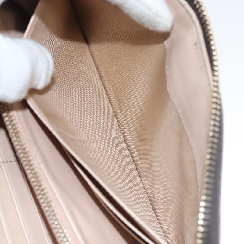 PRADA Long Wallet Leather Gray Gold Auth am8080
