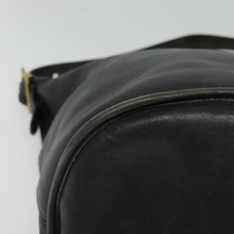 Coach Shoulder Bag Leather Black Gold Auth am8082