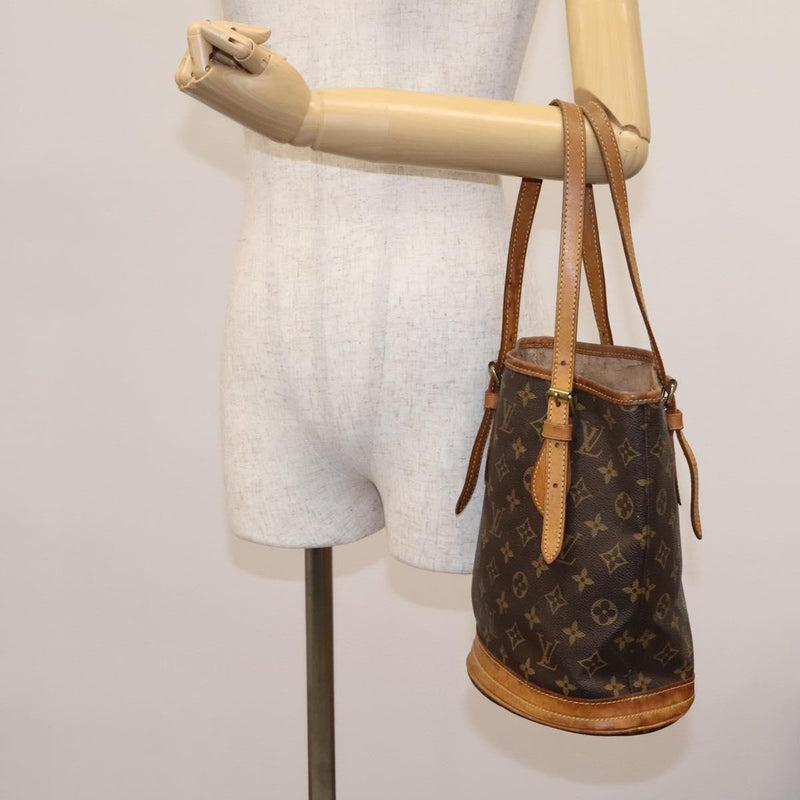 LOUIS VUITTON Monogram Bucket PM Shoulder Bag M42238 LV Auth am8090