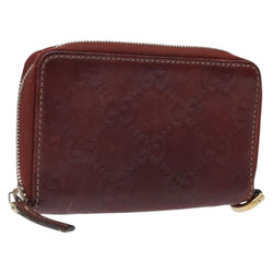 GUCCI GG Canvas Guccissima Coin Purse Red 162848 Auth am8179