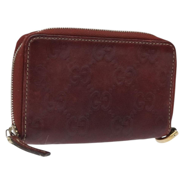 GUCCI GG Canvas Guccissima Coin Purse Red 162848 Auth am8179