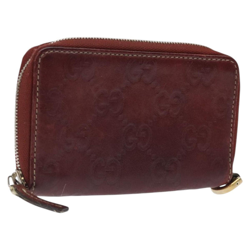 GUCCI GG Canvas Guccissima Coin Purse Red 162848 Auth am8179