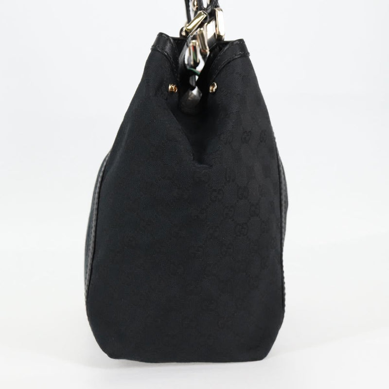 GUCCI GG Canvas Web Sherry Line Tote Bag Black Red Green 233607 Auth am8203A