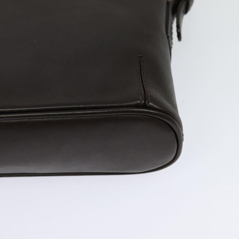 BURBERRY Shoulder Bag Leather Brown Silver Auth am8212