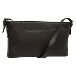 BURBERRY Shoulder Bag Leather Brown Silver Auth am8212
