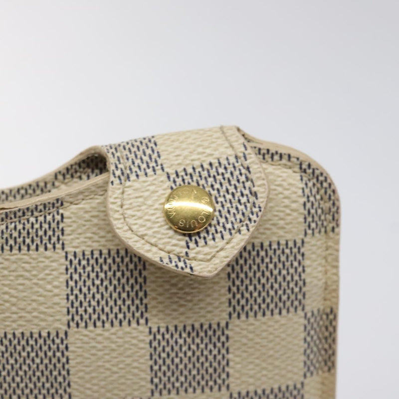 LOUIS VUITTON Damier Azur Etui A Lunettes MM Glasses Case N60025 LV Auth am8216