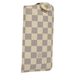 LOUIS VUITTON Damier Azur Etui A Lunettes MM Glasses Case N60025 LV Auth am8216