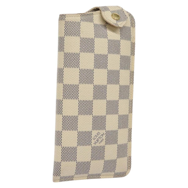 LOUIS VUITTON Damier Azur Etui A Lunettes MM Glasses Case N60025 LV Auth am8216