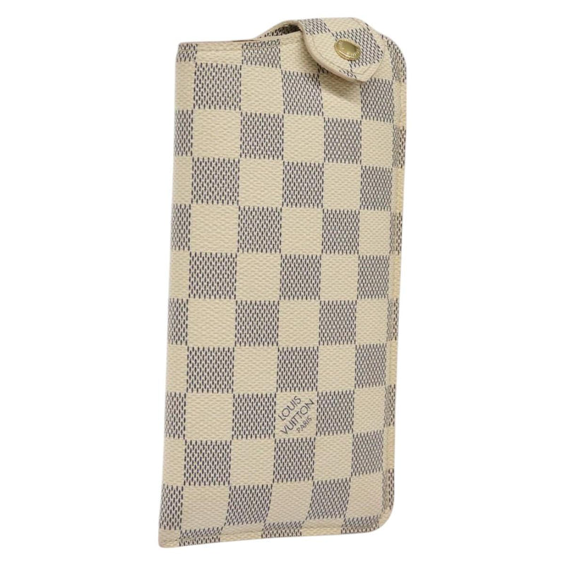 LOUIS VUITTON Damier Azur Etui A Lunettes MM Glasses Case N60025 LV Auth am8216