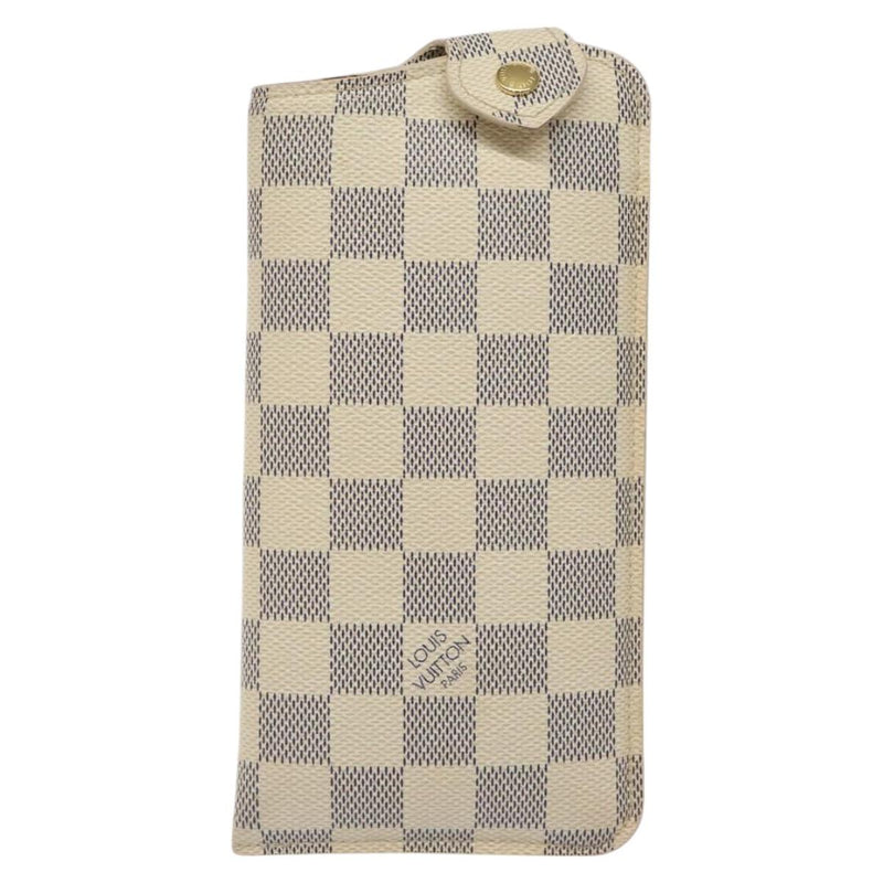 LOUIS VUITTON Damier Azur Etui A Lunettes MM Glasses Case N60025 LV Auth am8216