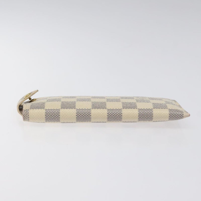 LOUIS VUITTON Damier Azur Etui A Lunettes MM Glasses Case N60025 LV Auth am8216