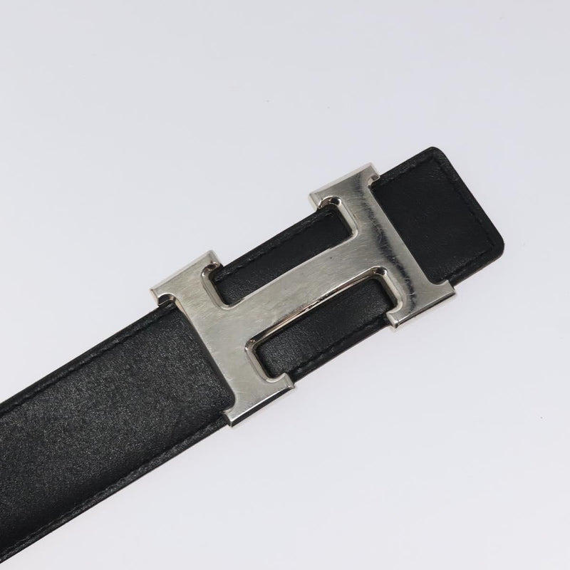 HERMES Constance Belt Leather 42.5"" Black Auth am8220
