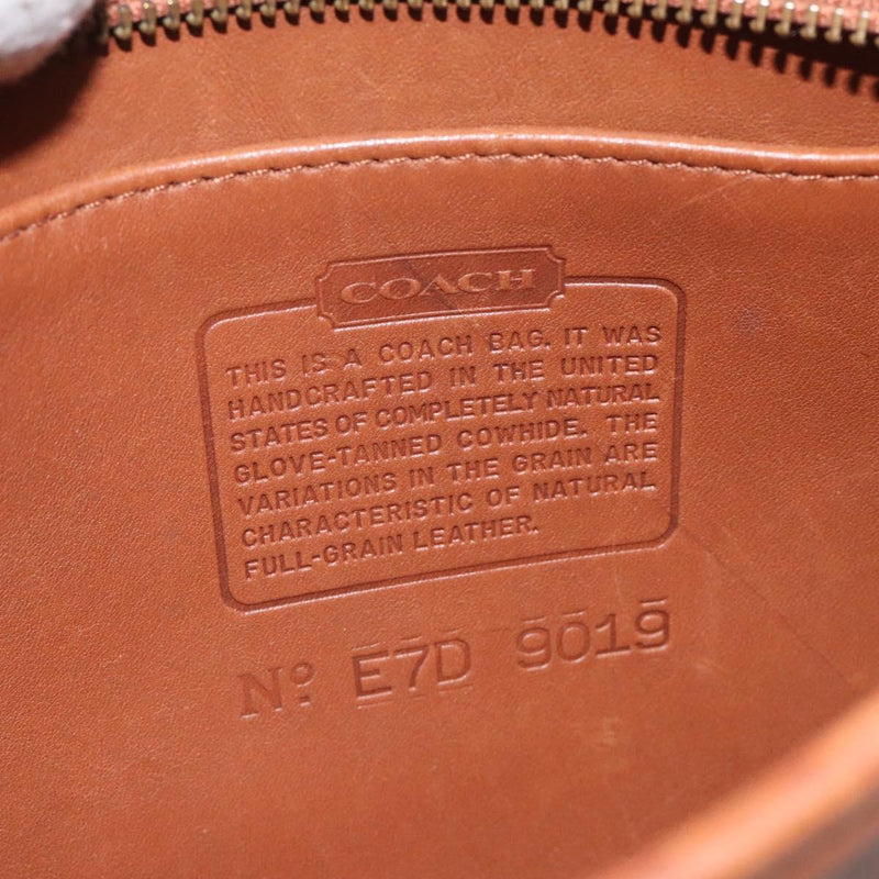 Coach Shoulder Bag Leather Brown Gold Auth am8239