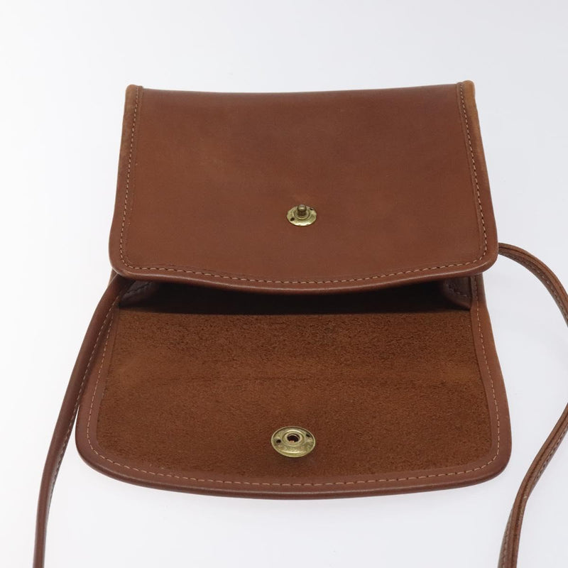Coach Shoulder Bag Leather Brown Auth am8240
