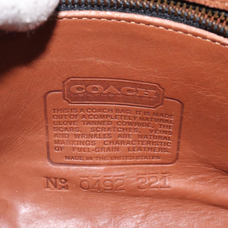 Coach Shoulder Bag Leather Brown Auth am8240