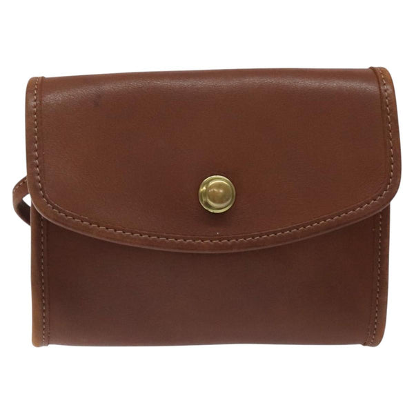 Coach Shoulder Bag Leather Brown Auth am8240